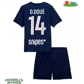 Paris Saint-Germain Desire Doue #14 Hemmaställ Barn 2025-26 Kortärmad (+ Korta byxor)